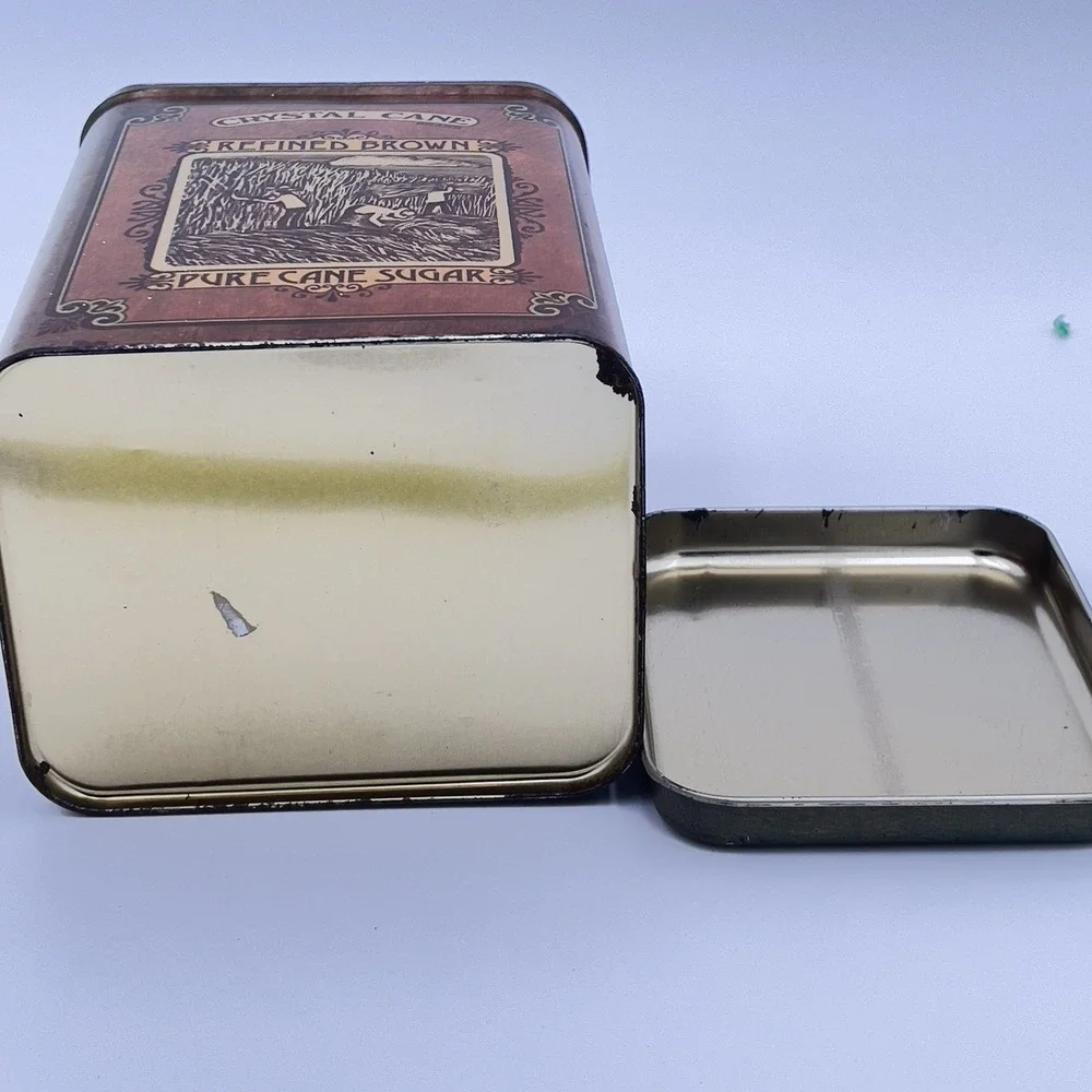 Vintage metal tin Cheinco Chrystal Cane sugar
